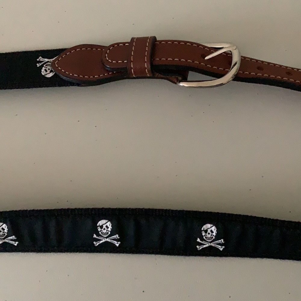 Skull & Bones Pirate Belt with Solid Brass Buckle